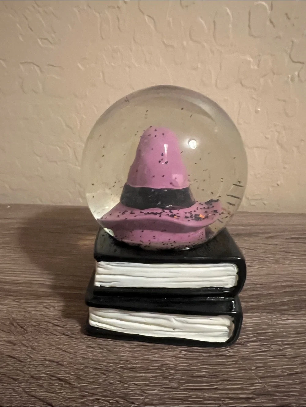 RAE DUNN Halloween Wicked Witch Snow Globe Books Black Purple NWOT